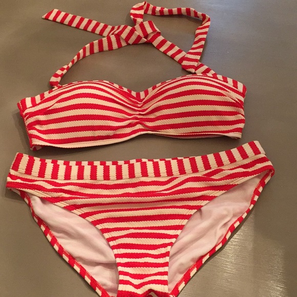 Boden Other - Boden Bikini Orange & White Stripes Sz 10